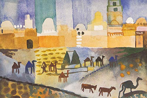 1art1 August Macke XXL Poster Kairouan I, 1914 Plakat | Bild 120x80 cm