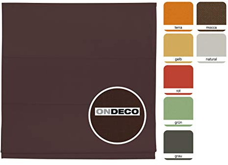 ondeco Raffrollo für Fenster und Türen, Faltrollo innen Sichtschutz Blickdicht für Wand- und Deckenmontage Cappuccino 160x175 cm