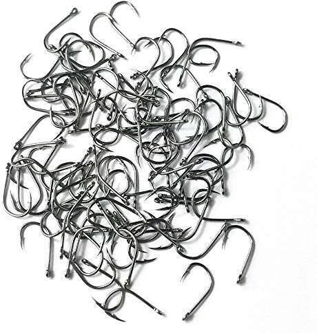 100 x Fishing Hooks Size 8 Curve Shank Carp Hair Rigs Game Coarse Salmon Trout Silver Roach Bass Sea River