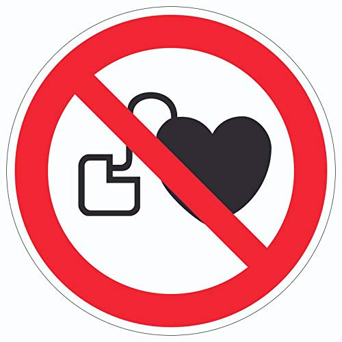 HB-Druck Kein Zutritt für Personen mit Herzschrittmachern oder implantierten Defibrillatoren Symbol Aufkleber Kreis Ø500mm