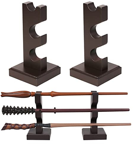 ChampWe Zauberstab Präsentationsständer aus Holz, 3 Etagen, Braun