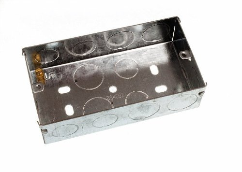 One Stop DIY 20 x Unterputzdose mit Metallrückseite, 2-Gang, doppelt, 35 mm