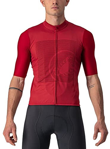 CASTELLI Men's BAGARRE Jersey Sweatshirt, Pro Red/Bordeaux, Medium