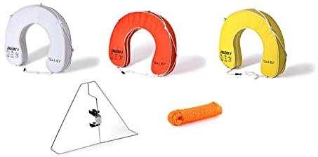 wellenshop Set Hufeisen Rettungsring, Hufeisenring inkl. Halterung und Sicherungsleine Farbe Gelb
