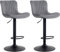 CLP 2er Set Barhocker Linus - Höhenverstellbare Barstühle - 360° Drehstühle Mit Rückenlehne Für Küche Und Bistro, Farbe:dunkelgrau, Material:Samt