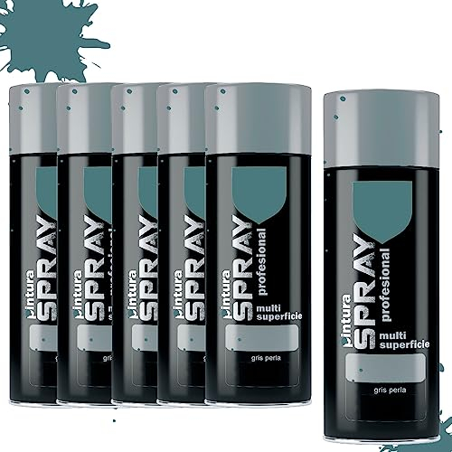 various Pintura Spray Gris Perla de 400 ml Adecuado para las Superficies de Metal, Madera y Plástico Pack de 6 Unidad