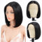 Style Icon Echthaar Perücke Bob Wig Human hair Wigs for Black Women Middel Part Lace Front Wigs Straight/Water Wave Wig Glueless Pre Plucked HD Lace 150% Density (STW 10 Inch, Natural)