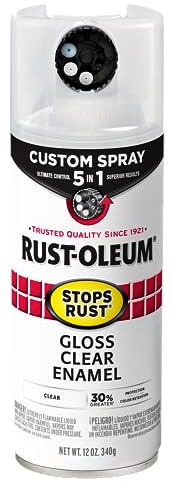 Rust-Oleum 376885 Stops Rust Custom Spray 5-in-1 Spray Paint, 12 oz, Gloss Clear