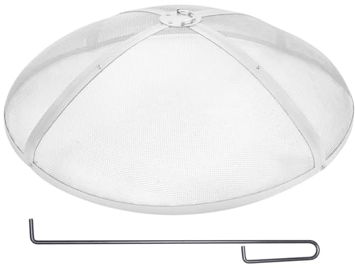 VEVOR Parachispas para Brasero 760 mm Alambrera de Brasero de Acero Inoxidable Cubierta Redonda Rejilla de Protección contra Chispas de Fuego Apertura Fácil con Accesorios para Hogueras, Jardín, Patio