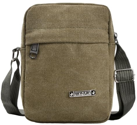 Handy Crossbody Tasche, Brusttasche Herren, Handytasche zum Umhängen, Crossbody Handytasche Verstellbare, Umhängetasche canvas, Smartphone Tasche für Portemonnaie Geldbörse Handy-Schlüssel(Grün)