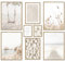 ARTFAVES® Poster Set - DREAMY BEACH - mehrteilige Wanddeko Wohnzimmer & Schlafzimmer - 8 moderne Wandbilder Strand, beige, Meer, Pampasgras, Muscheln - mit Rahmen Eiche