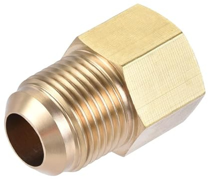 Recogwood Raccord de tube en laiton, 1/2 SAE évasé mâle, 3/8 SAE femelle, adaptateur de raccord droit en laiton, connecteur adaptateur de tube pour climatisation et réfrigération