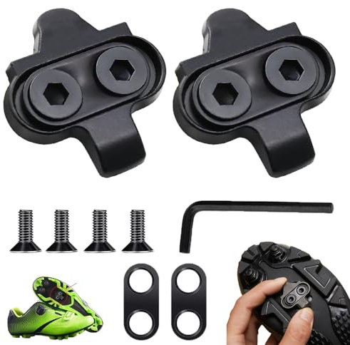 ESOSZNUA 1 Set Fahrrad Cleats Set SPD Cleats Bike Pedal Cleats Pedalplatten Fahrradzubehör Set Fahrradzubehör Set Sicherungsplatte Zubehör - Schwarzer mit Sechskantschlüssel