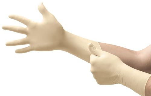 Ansell Handschuhe für kontrollierte Umgebungen Einweghandschuhe aus Nitril puderfrei Beige, ISO-Klasse 4, EN ISO 374-1,