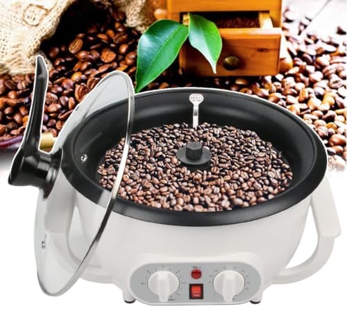 Máquina Tostadora Granos 1200W, Temperatura Ajustable (0-240 °C), Temporizador (0-60 Minutos),Hornear Granos Café Comercial Y Doméstico, Variedad Horneado De Alimentos (Capacidad 750 G)