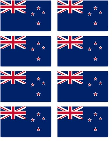 Aufkleber: 100x60 mm, 8 Stück - Flagge - Neuseeland - NZ - für Auto, Koffer, Laptop und mehr