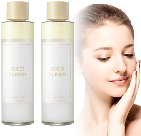 Rice Toner, 2 Stück Rice Toner Gesichtswasser, Rice Toner Koreanisch, Natural Rice Face Toner, Rice Pure Essential Toner, Feuchtigkeitsversorgung, Feuchtigkeitsspendend für Trockene Empfindliche Hau