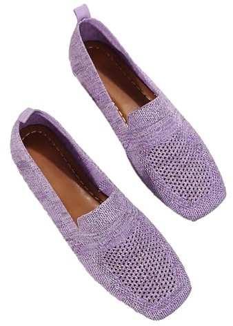 AIchenYW Scarpe basse da donna in colori antiscivolo piatto Lassoso Loafers Chic semplice ballerine piatte da donna per ogni occasione, Lilla, 38 EU
