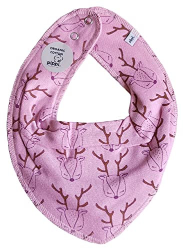 Pippi Babywear Halstuch Dreickstuch Zahnungslätzchen mit Motiv (Hirsche rosa)