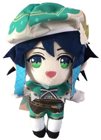 KUKUShining Genshin Impact Plüsch, 20cm Anime Figur Kuscheltier Weiches Cartoon Spielzeug Süße Stoffpuppe for Fans Geburtstagsgeschenke(Venti)