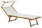 Totò Piccinni Salento Lettino Prendisole Pieghevole in Alluminio con TETTUCCIO mare spiaggia piscina giardino (Wood/Beige)