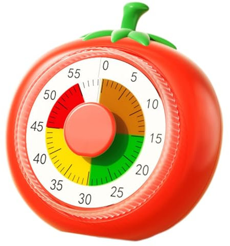 Temporizador De Cuenta Regresiva Para Niños - Temporizador Visual De 60 Minutos Para Niños, Reloj Temporizador Mecánico De Cocina Con Diseño De Frutas | Herramienta De Gestión Del Tiempo Con Alarma Pa