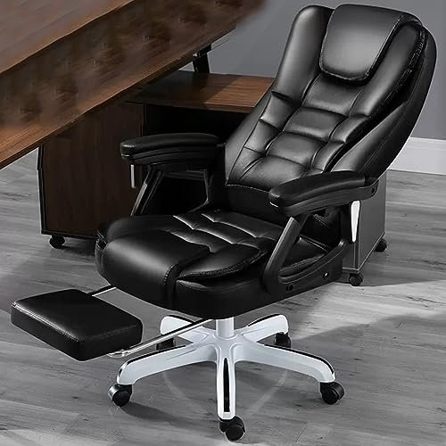 Ergonomischer beheizter Chefsessel mit Fußstütze, Drehstuhl mit Lendenkissen für ultimativen Komfort und Unterstützung, verstellbare Heizfunktion für Entspannung