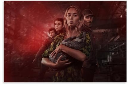 ZAJSGPUR Horror Thriller Movie A Quiet Place Poster Dekorative Malerei Leinwand Wandkunst Wohnzimmer Poster Schlafzimmer Malerei 12x18inch(30x45cm)
