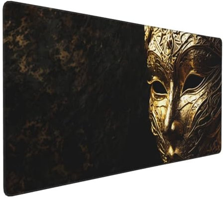 Tapis de Souris 80x40 cm Grand Tapis Souris XXL, Le Masque Tapis de Souris Bureau Gamer, à Bords Cousus, Base en Caoutchouc Antidérapante, sous Main pour Clavier et Souris, Decoration Maison E-737