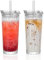 Ribbed Glass Tumbler with Straw and Lid – 18oz (530ml) Sturdy Leak-Proof Cup for Hot & Cold Drinks – Stylish Design, Perfect for Iced Coffee, Smoothies & More