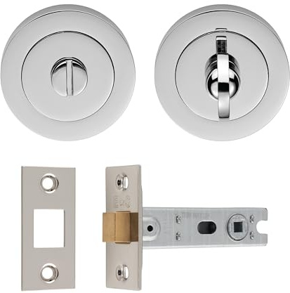 Ultimate Door Privacy Pack, Polished Chrome | Includes Turn and Release, 76mm Tubular Deadbolt and All fixings - UDP/BATH30/CP