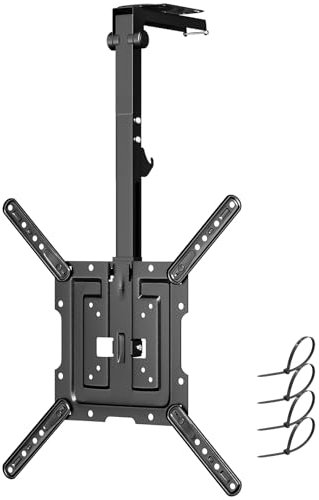 Supporto da soffitto orientabile per TV da 23 – 55 pollici, pieghevole, regolabile in altezza, per tetto piatto o inclinato, portata massima 20 kg, max. VESA 400 x 400 mm