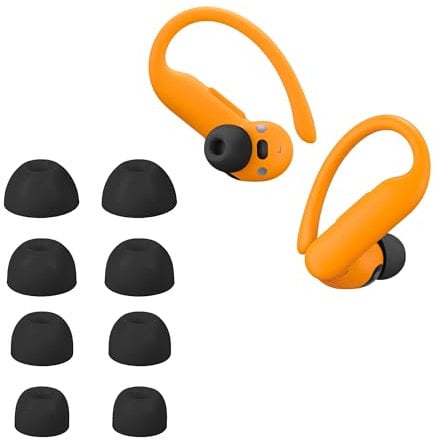 kwmobile 8x Auricolari di ricambio compatibile con Beats Powerbeats Pro 2 Gommini sostitutivi in Silicone - 4 Misure - nero