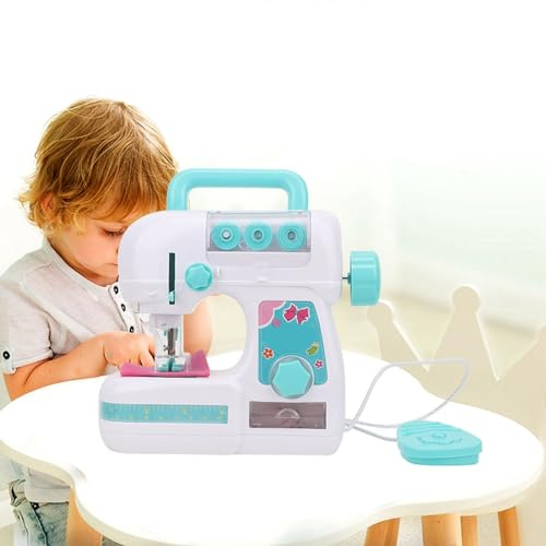 Hethlif Mini Kit de Costura Eléctrica para Niños, Máquina de Coser Educativa de Bricolaje para Niños y Niñas de Más de 4 Años, Idea de de Cumpleaños Creativo para