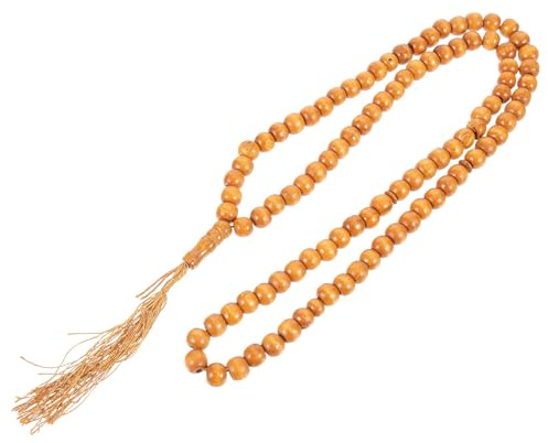 ORFOFE Chapelet Musulman 99 Perles 10mm en Cristal Transparent, Collier de Perles Décoratif Suspendu, Article de Culte Islamique pour Prière et Contemplation, Accessoire Spirituel Solide