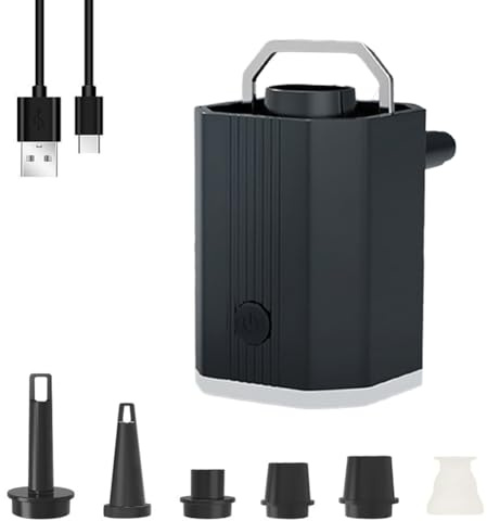 Hipzeepo Mini Pompe à Air, Petite Pompe à Air de Voyage avec Lampe de Camping et Aspiration, pour Tapis de Camping, Sac de Rangement sous Vide, Aspiration