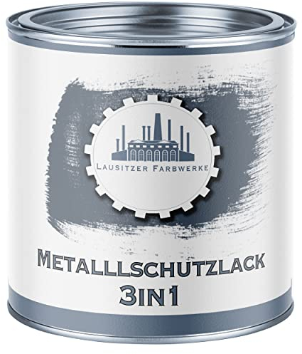 Lausitzer Farbwerke Metallschutzfarbe 3in1 Metallschutzlack 3-in-1 du sparst dir Anti-Rost-Produkte Metallfarbe Metalllack Farbe Metall Stahl Eisen Zink Aluminium (2,5 L, Hellelfenbein (RAL 1015))