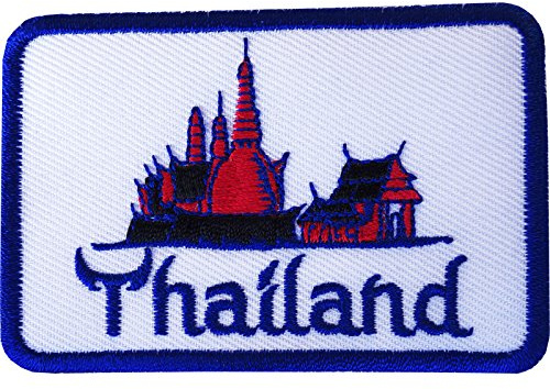 Thailand Aufnäher zum Aufnähen auf Stoff, Tasche, Jeans, Jacke, T-Shirt, Thailand, bestickt