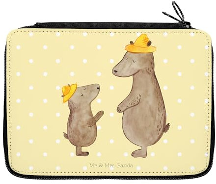 Mr. & Mrs. Panda Bleistiftetui Bären mit Hut - Geschenk, Kinder, Vatertag, Schlampermäppchen, Papa, Stifteetui, Familie, Federtasche, Federmäppchen, Muttertag, Mäppchen, Family