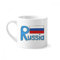 DIYthinker Russie Drapeau National Motif Bleu Mini Tasse à café Blanc Poterie Tasse en céramique avec poignée 6 oz Cadeau Multicolor
