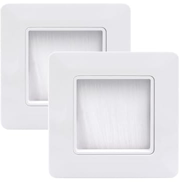 VCE Brush Faceplate White Single Gang Brushplate Brush Wall Plate 2 Pack