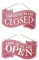 Open Closed Sign, Wooden Hanging Shop Sign Vintage Restaurant Decoration Double Sided Open and Closed