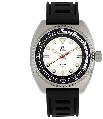 SHIELD Dreyer Quartz Black Silicone Silver Men's Watch SLDSH107-1