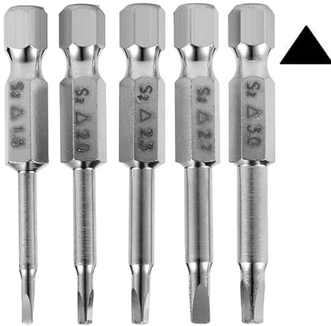 Gasea 5 Piezas Destornillador Triangular, Juego de Destornilladores Puntas Herramientas, Vastago Hexagonal de 50 mm Juego de Destornilladores