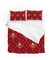 Ruchen Parure de lit avec housse de couette et fleurs de lys royal sur fond rouge, élégante, durable et facile d'entretien