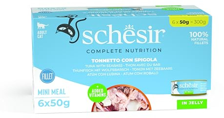 Schesir Katzenfutter Jelly Thunfisch und Seebarsch Multipack Portionsbeutel 6x50 g (1 x 300 g)