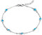 JO WISDOM Damen Armband Bead Silber 925 mit AAA Zirkonia März Geburtsstein Aquamarin Farbe Fußkettchen