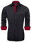 J.VER Mens Black Formal Dress Shirts Long Sleeve Business Shirts Slim Fit Work Wedding Regular Fit Silk Stretch Non Iron L
