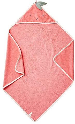 VERTBAUDET Cape de bain bébé Pommes d'amour rose 100X100