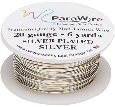 ParaWire Silver-Plated Copper Craft Wire 20-Gauge 6-Yards with Clear Protective Coating